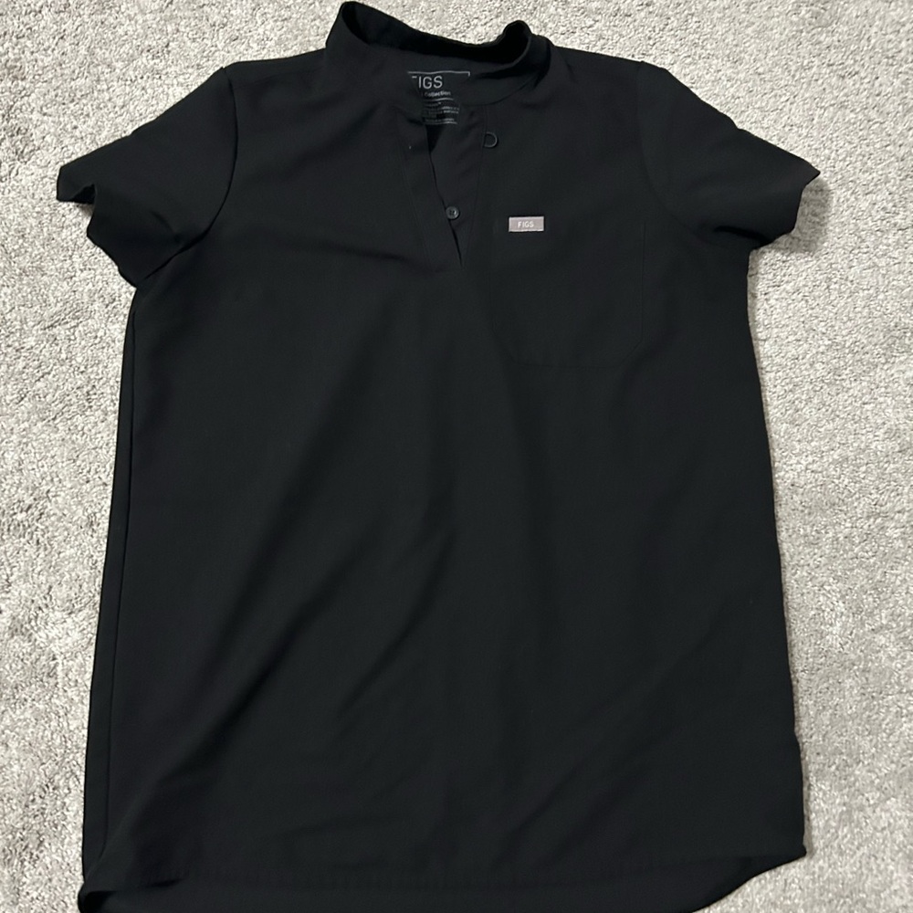 FIGS Black Maternity Scrub Top